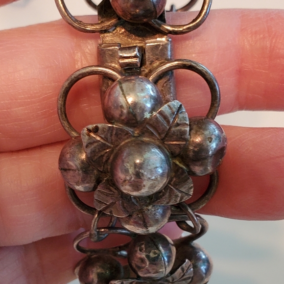 Sterling Bracelet & Brooch Set Sterling Silver Estate Piece Unique Hand Made - Picture 10 of 17